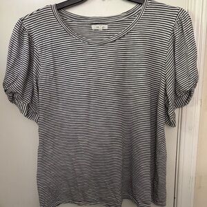 Maurices Black and White Striped Short Sleeve Top